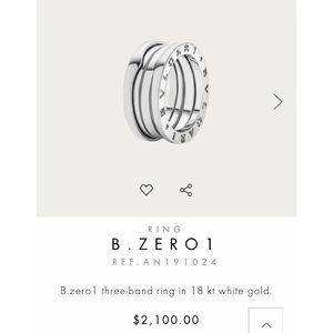 Bvlgari B zero 1 3 band white gold ring